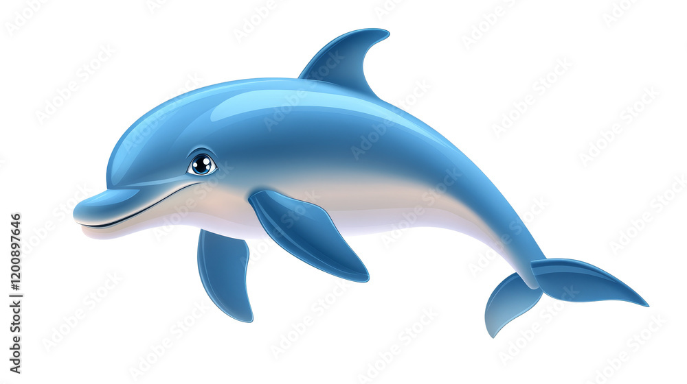A playful dolphin swimming gracefully in the ocean, showcasing its blue colors and friendly demeanor. A playful dolphin swimming gracefully in the ocean, showcasing its blue colors and friendly demeanor.