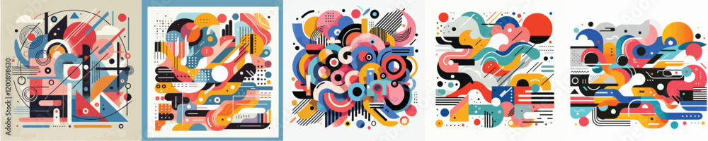 Obraz premium set of abstract expressionism vectors