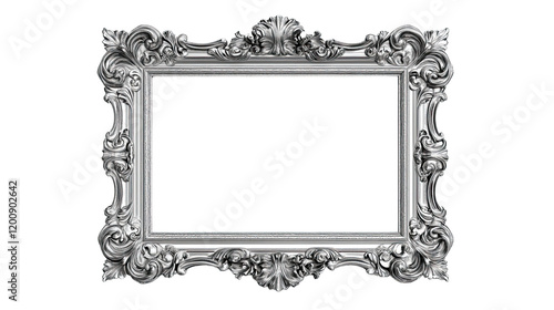 Ornate Silver Picture Frame: A classic silver picture frame with intricate, ornate designs and a polished finish. Ideal for showcasing a cherished artwork, photograph, or special memory.  