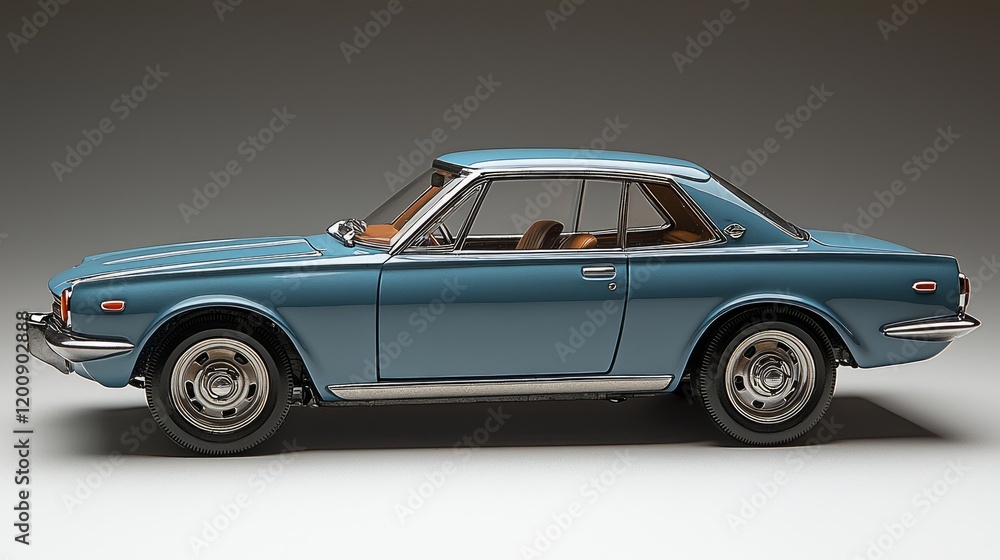 Classic coupe car profile, studio shot, grey background, automotive design Classic coupe car profile, studio shot, grey background, automotive design