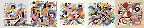 set of abstract expressionism vectors