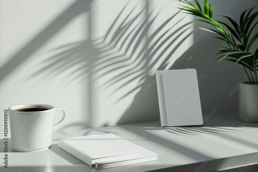 Minimalist desk setup featuring clean lines and natural light entering through sheer curtains. Minimalist desk setup featuring clean lines and natural light entering through sheer curtains.