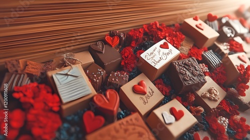 Warm and Vibrant Valentines Day Floral and Chocolate Doodle Frame