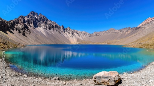 Serene mountain lake panorama