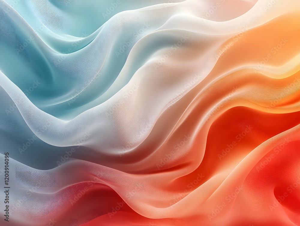 Obraz premium A stunning visualization of abstract gradient waves unfolds, where soft curves and bold colors intertwine
