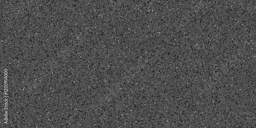 Abstract design with black paper background and terrazzo flooring texture. Terrazzo design with white polished sandstone wall texture. this design are uses for Quartz surface Black.