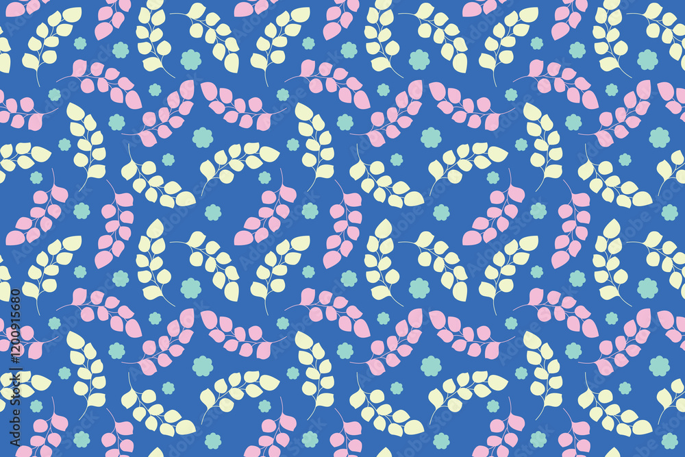 Naklejka premium Blue Leaf Background