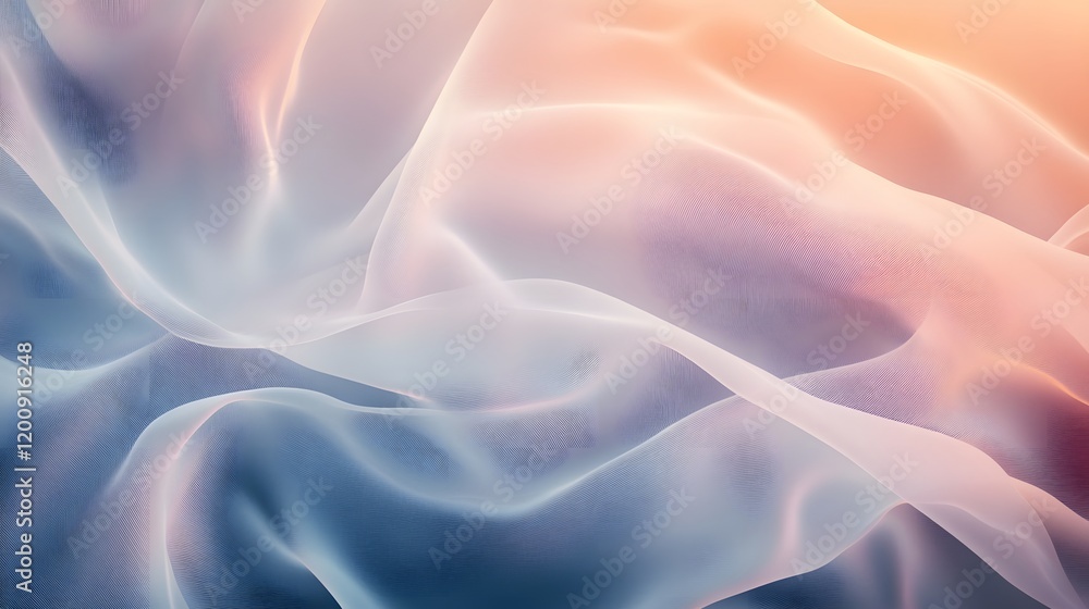 Fototapeta premium Abstract Pastel Draped Fabric Soft Waves Texture