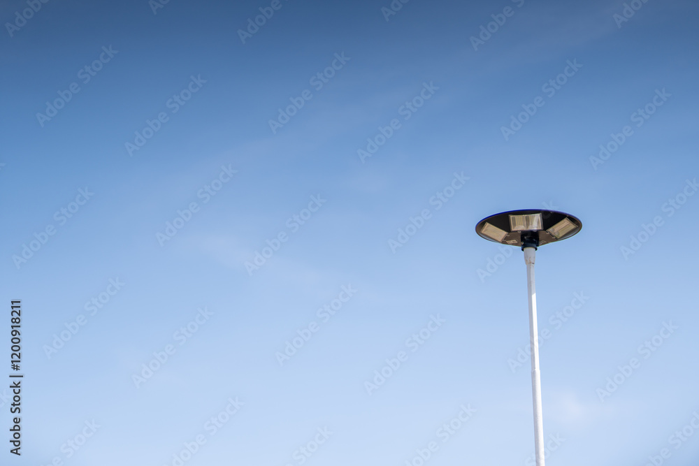 Solar cell lights set up to provide light at night. Solar cell lights set up to provide light at night.