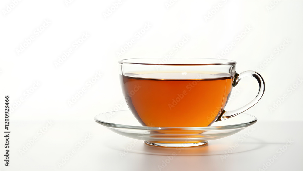 ai image A glass teacup filled with amber liquid on a clear saucer, with a clean, minimalist aesthetic. ai image A glass teacup filled with amber liquid on a clear saucer, with a clean, minimalist aesthetic.