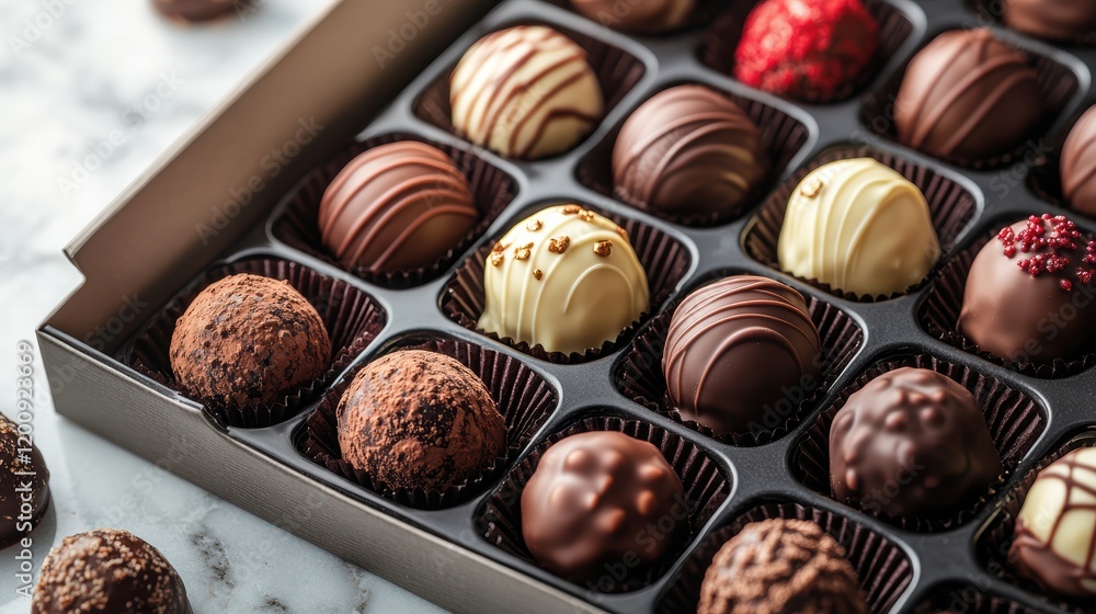Vegan Chocolate Truffles in Gift Box Arrangement Vegan Chocolate Truffles in Gift Box Arrangement