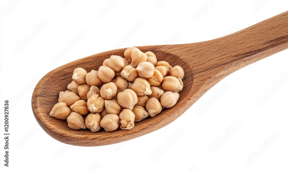Dried chickpeas in a wooden spoon. Dried chickpeas in a wooden spoon.
