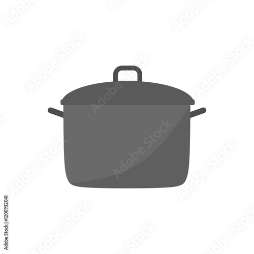 cooking pot flat design vector illustration. kitchenware pot dinner dish