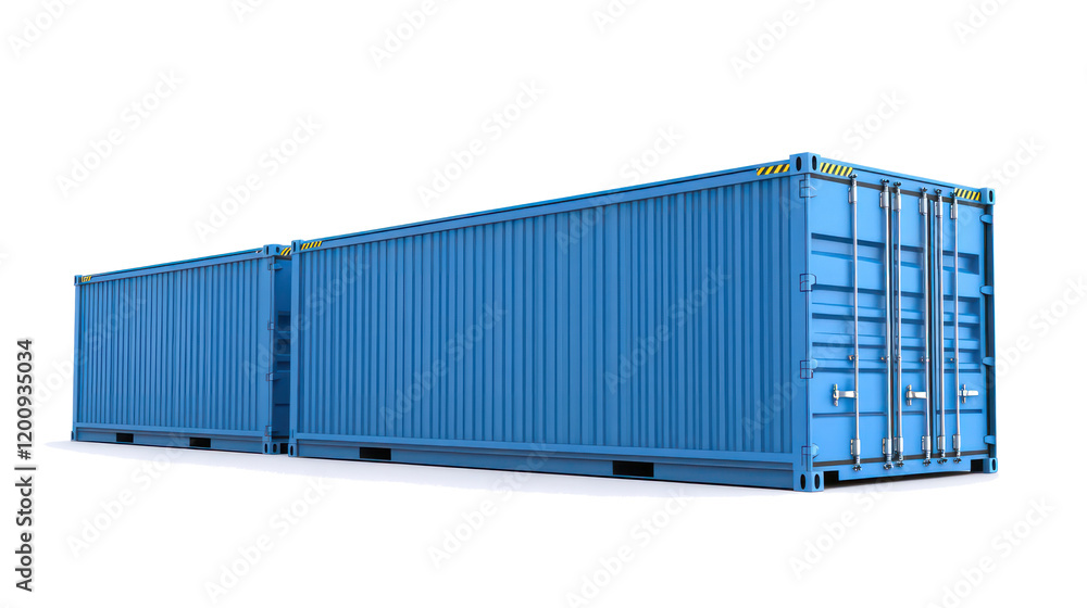 Fototapeta premium Blue Containers on Clear Background Generative AI