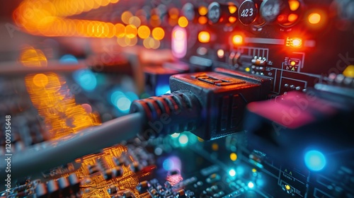 Close-Up of a Power Cable Plugged into a Circuit Board