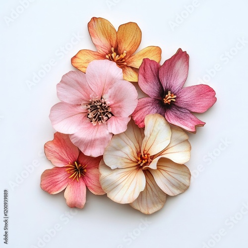Wallpaper Mural Paper Flowers, Flatlay, Studio, Pastel, Design Torontodigital.ca