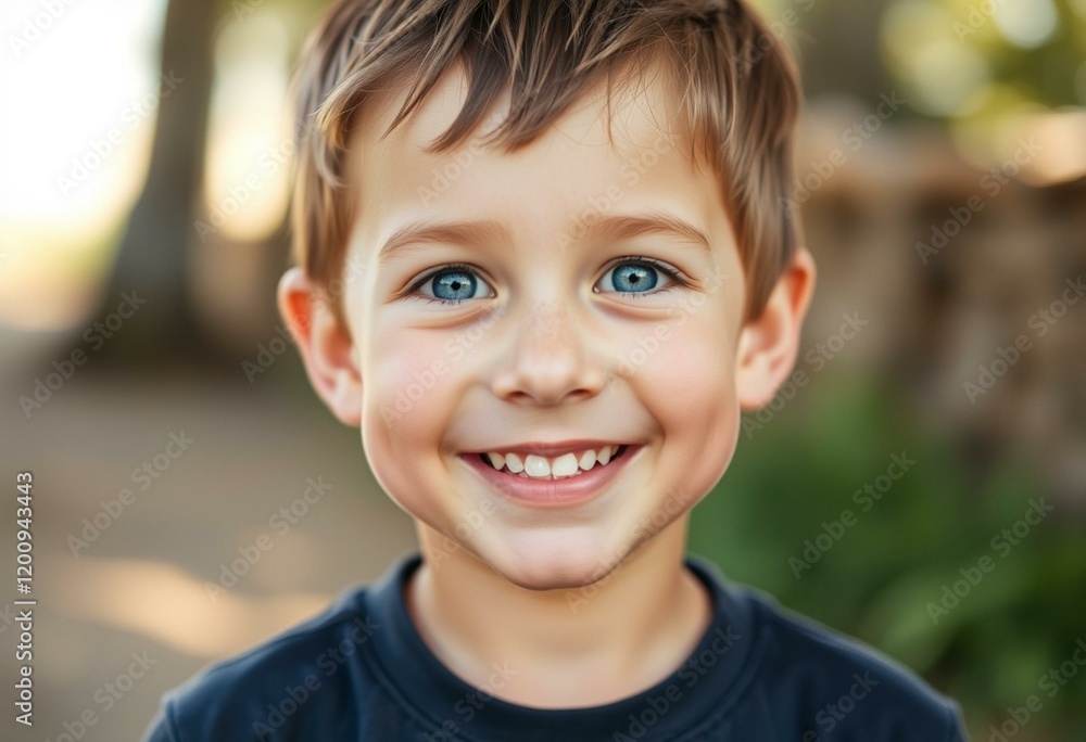 Portrait of a happy boy with a blurred background Portrait of a happy boy with a blurred background