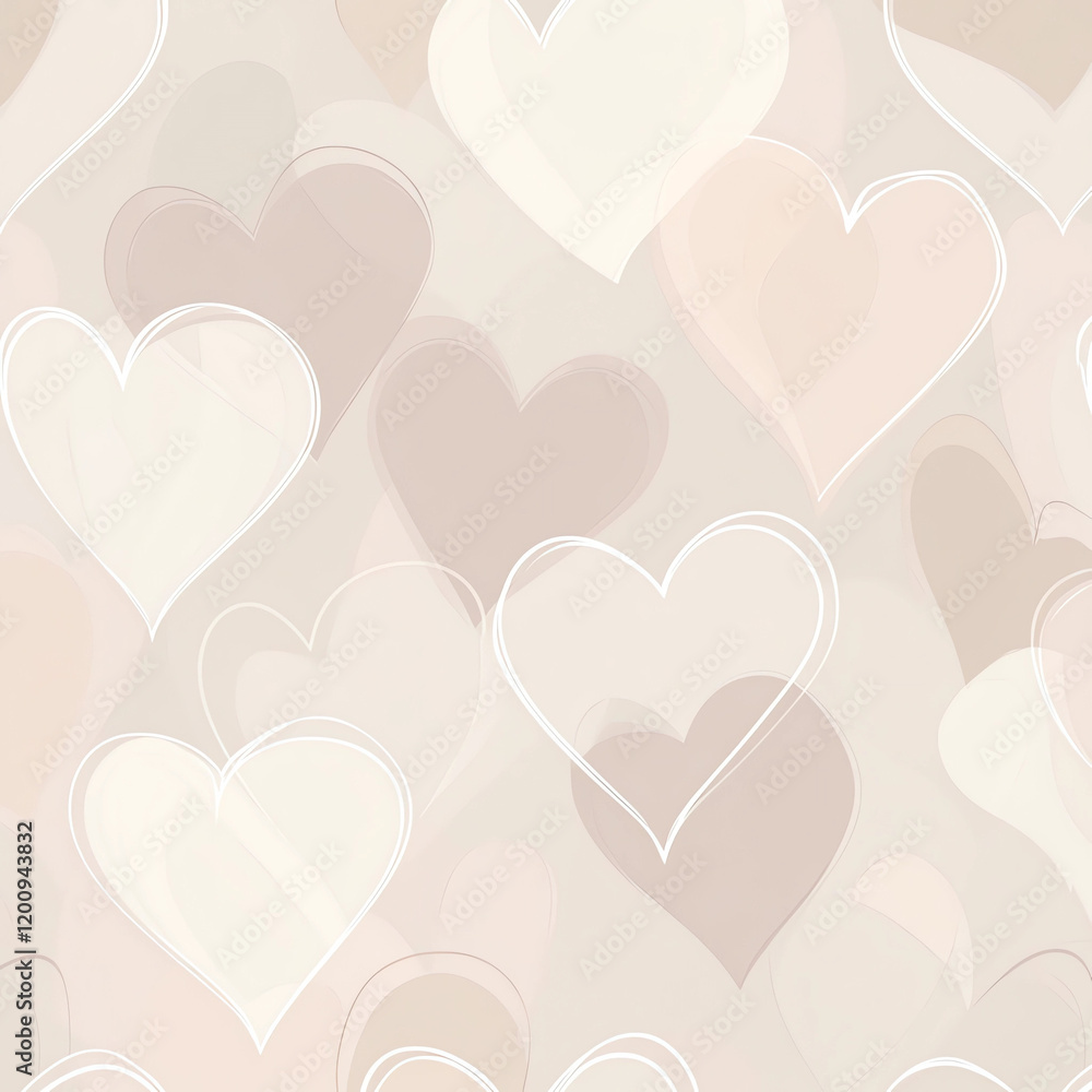 A pattern of hearts in a light color A pattern of hearts in a light color