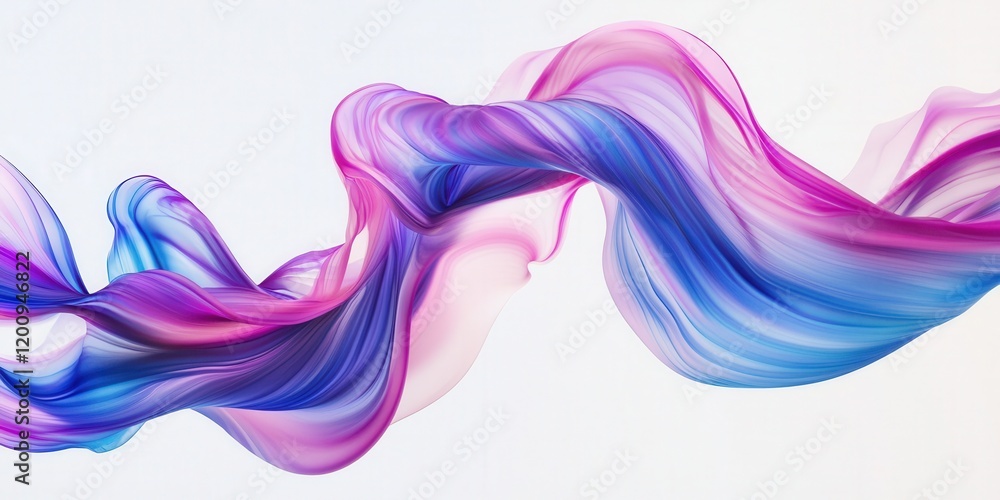 Fototapeta premium Fluid motion of watercolor gradients blending cyan, magenta, and soft white,