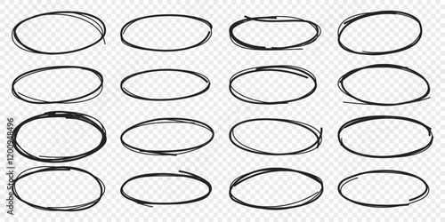 Circle line sketch icon in hand drawn style. Circular scribble doodle vector illustration on isolated background. Pencil or pen bubble sign business concept.