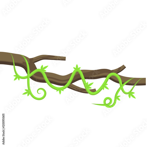 Illustration of Green Vines on a Branch