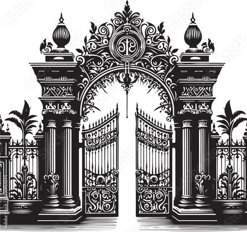 Gate  design Vector and Illustrations