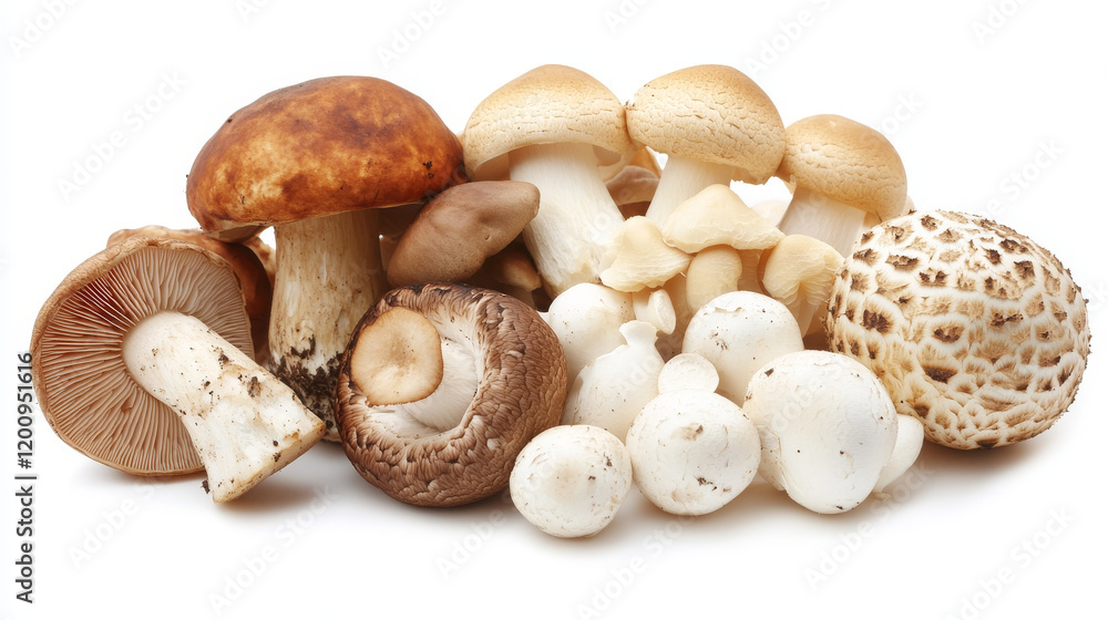 Forest edible and toxic mushrooms with amanita, champignon, cep, chanterelle, oyster, lactarius, boletus and portobello Forest edible and toxic mushrooms with amanita, champignon, cep, chanterelle, oyster, lactarius, boletus and portobello
