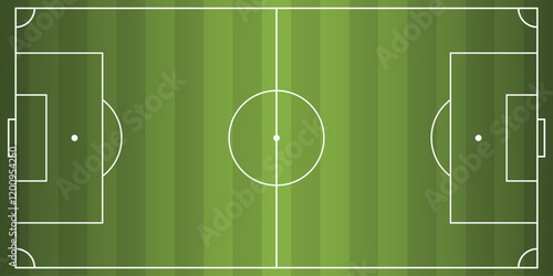 Soccer field in flat style. Football stadium vector illustration on isolated background. Sport plan sign business concept.