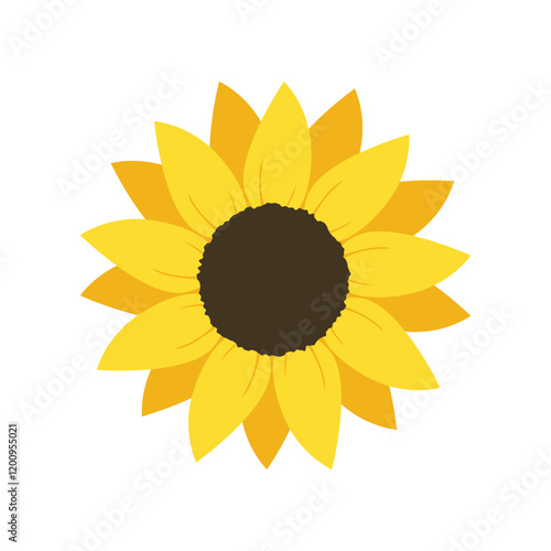 Sunflower icon in flat style. Flora vector illustration on isolated background. Sunflower sign business concept.