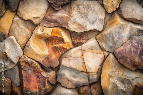 Wallpaper Mural An abstract arrangement of weathered stones, each displaying unique textures and earthy tones Torontodigital.ca