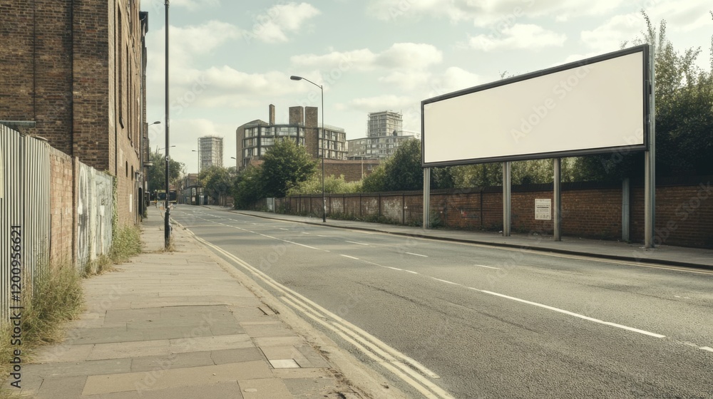 Blank billboard on a city street. Blank billboard on a city street.
