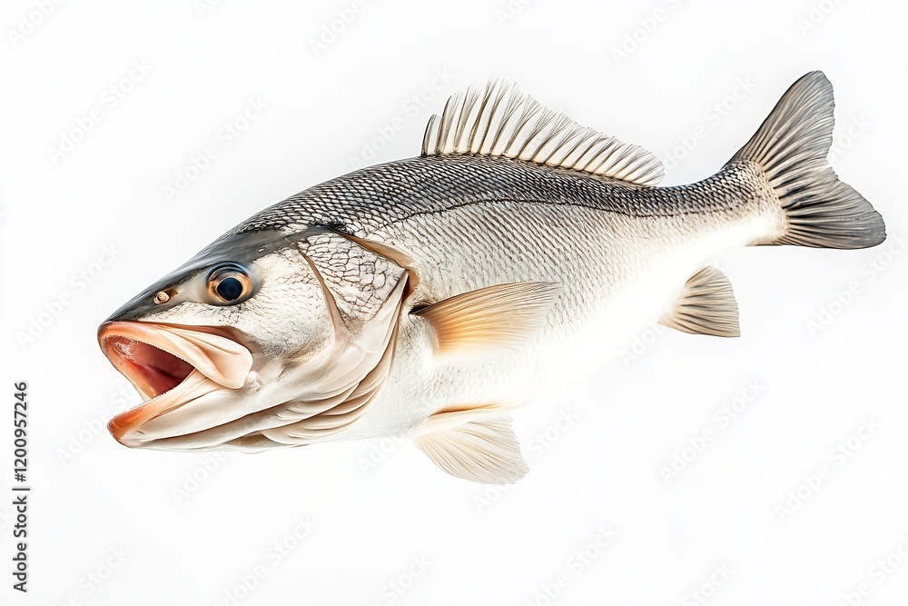 Fototapeta premium Detailed View of Perch Fish with Focus on Textures and Colors : Generative AI