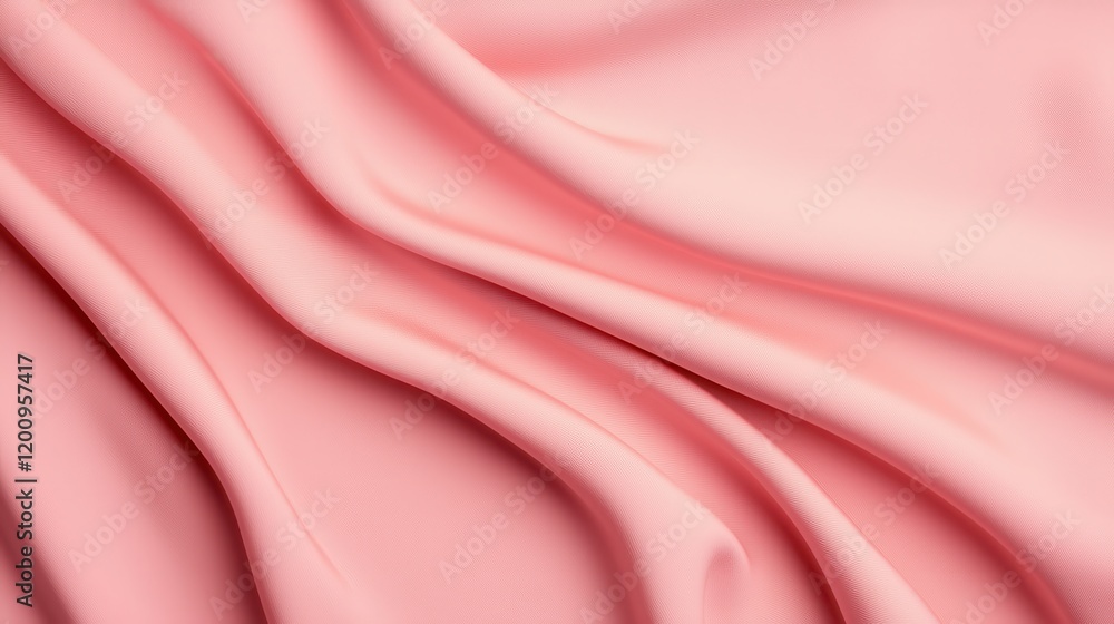 Obraz premium Soft Pink Fabric Draped Smoothly Creating Elegant Textures