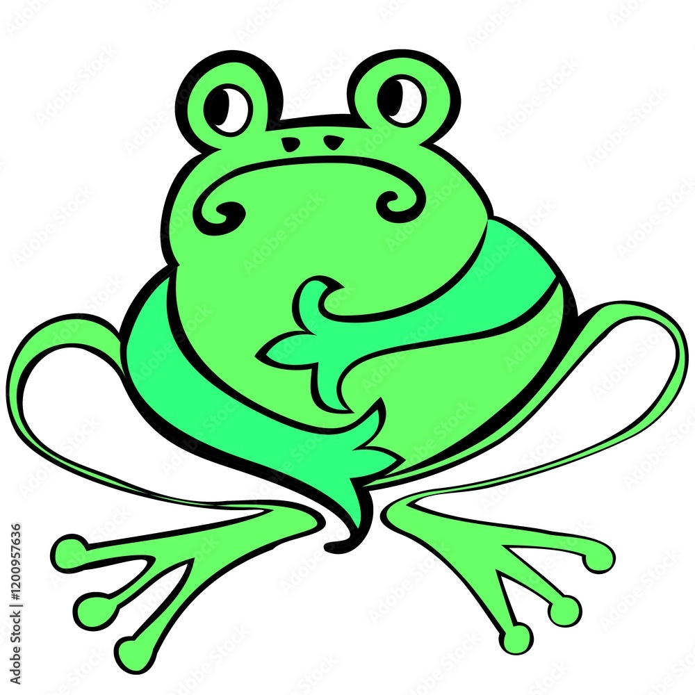 Obraz premium frog stylized drawing