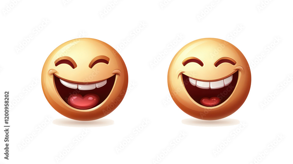 Fototapeta premium Happy Smiley Face Icons in Cheerful Design Collection Generative AI