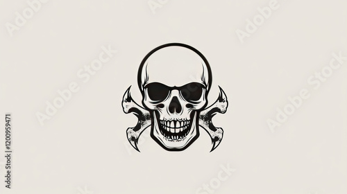 Danger skull as a warning - also as emblem or logo template. Vector version also available