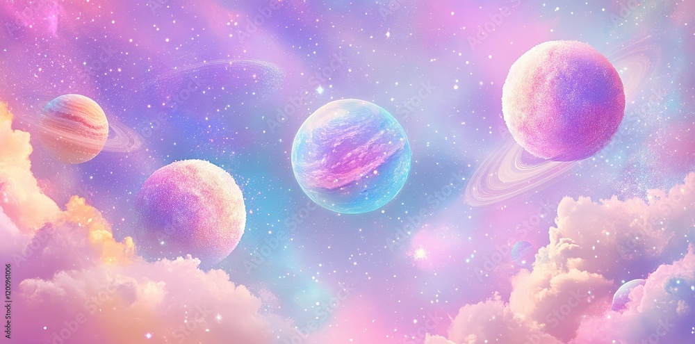 Pastel Planets Amongst Dreamlike Cosmic Clouds Pastel Planets Amongst Dreamlike Cosmic Clouds