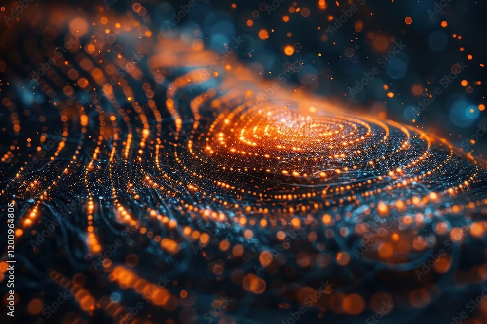 Fingerprint as a network of interconnected lines and nodes. Fingerprint as a network of interconnected lines and nodes.