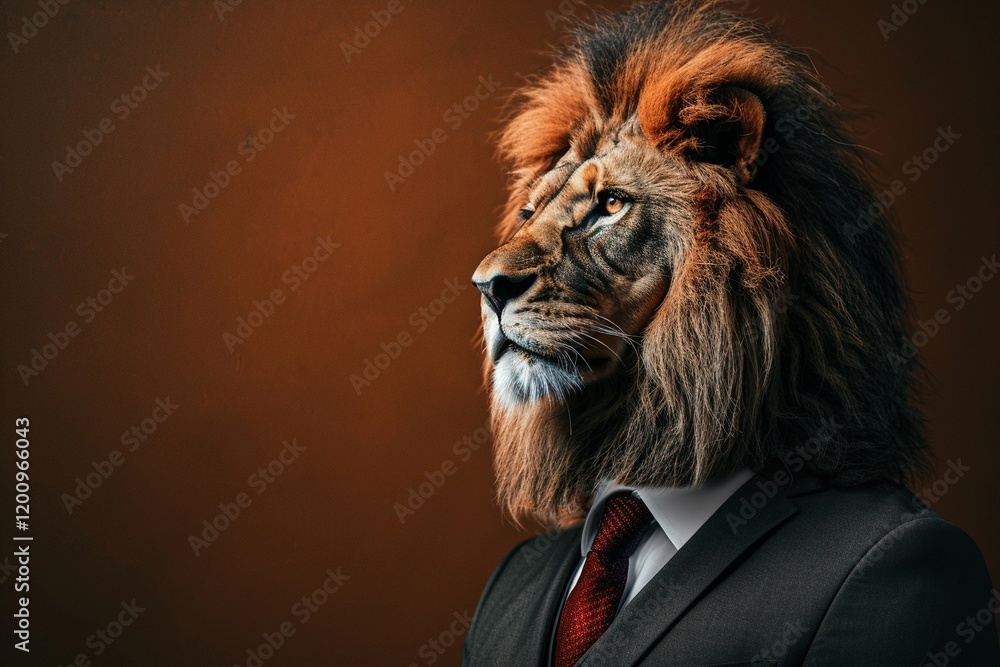 lion wearing suit and tie. lion wearing suit and tie.
