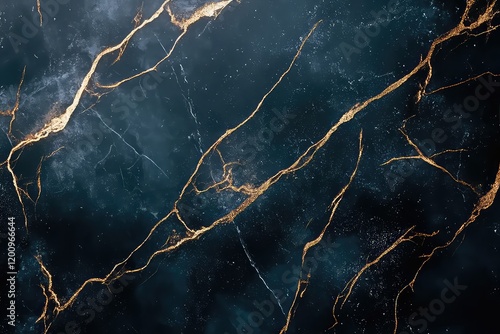 A glossy black marble background with bright gold veins running diagonally for an upscale aesthetic.