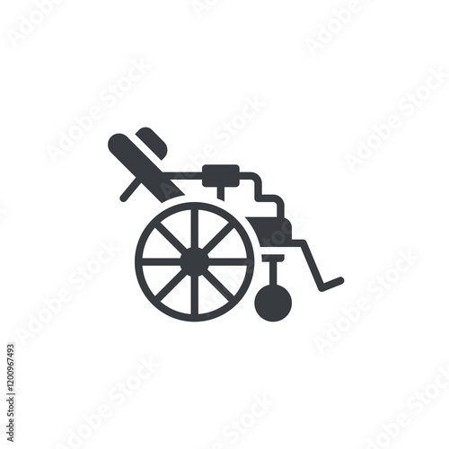 Wheelchair with adjustable backrest vector icon