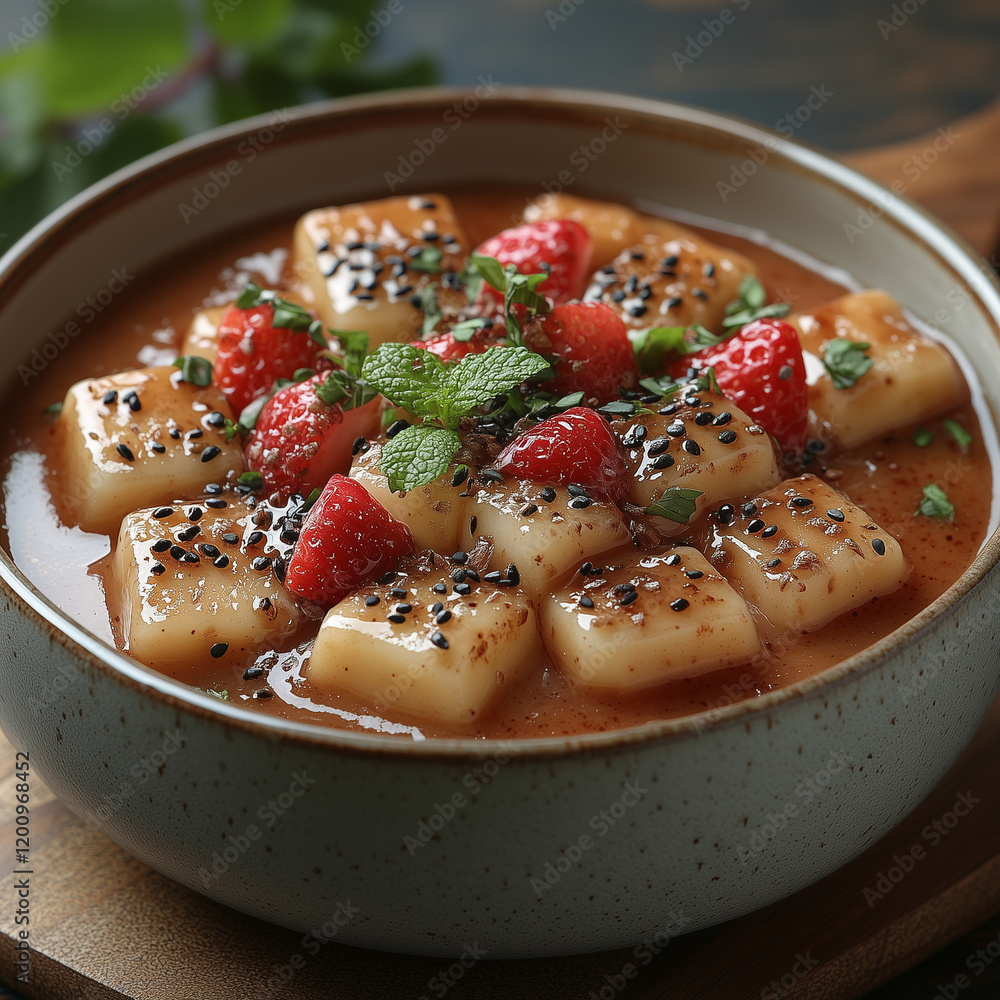 Persian Dessert with Strawberries and Mint Persian Dessert with Strawberries and Mint