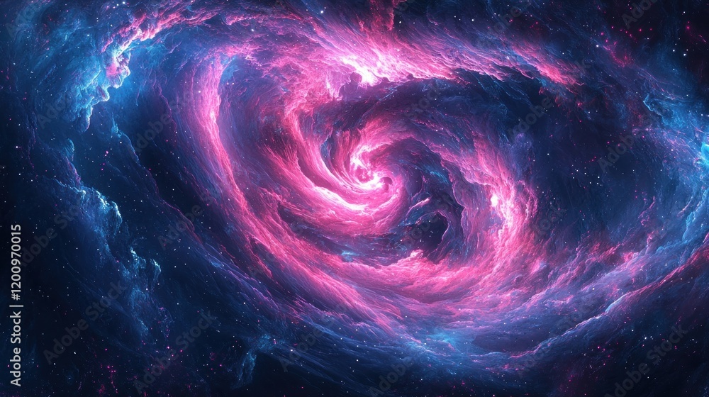 Cosmic Nebula: A Swirling Dance of Pink and Blue Cosmic Nebula: A Swirling Dance of Pink and Blue