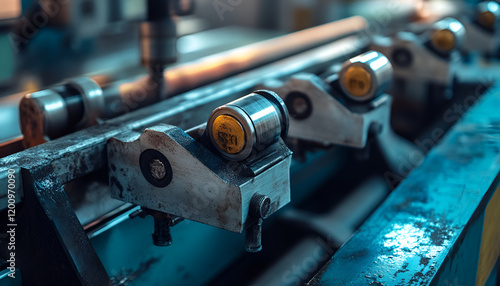 The offset press in the production process is in the printing factory