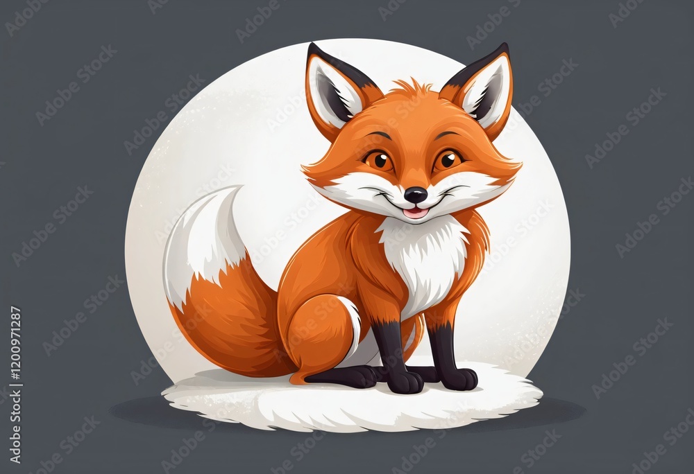 Obraz premium red fox cartoon