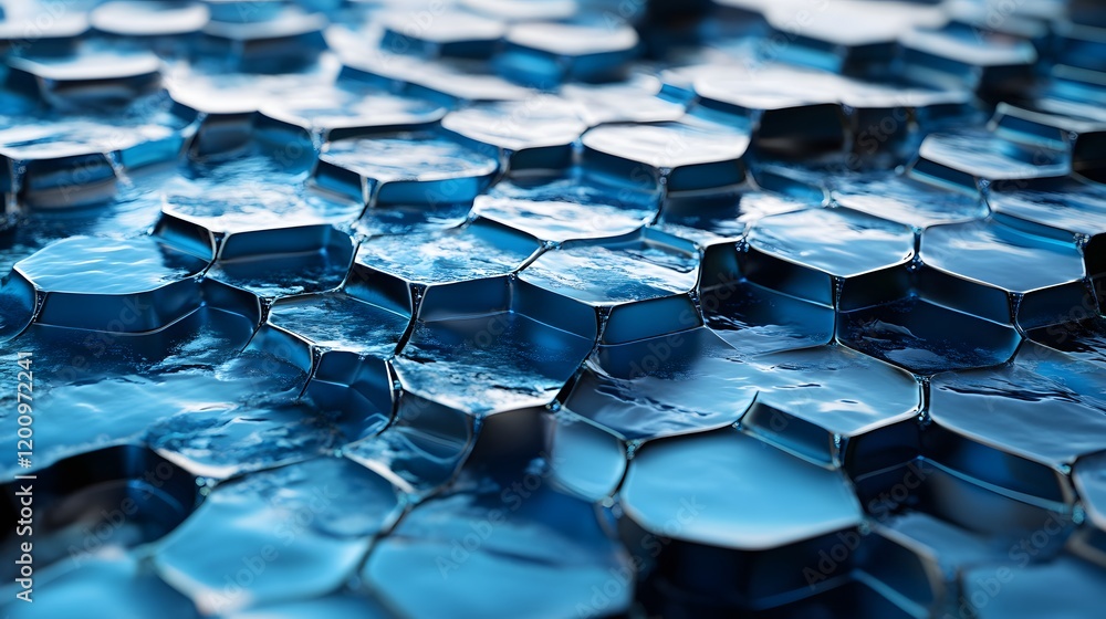 Abstract Blue Hexagonal Pattern Surface Texture Abstract Blue Hexagonal Pattern Surface Texture