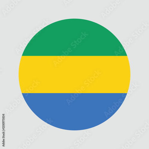 Free Download Gabon Round Country Flag. Circular Gabonese National Flag. Gabonese Republic Circle Shape Button Banner. EPS Vector Illustration. - GFXLoad