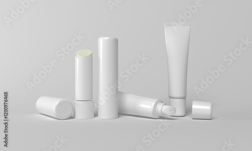  mockup flying empty white packing chapstick or lip balm