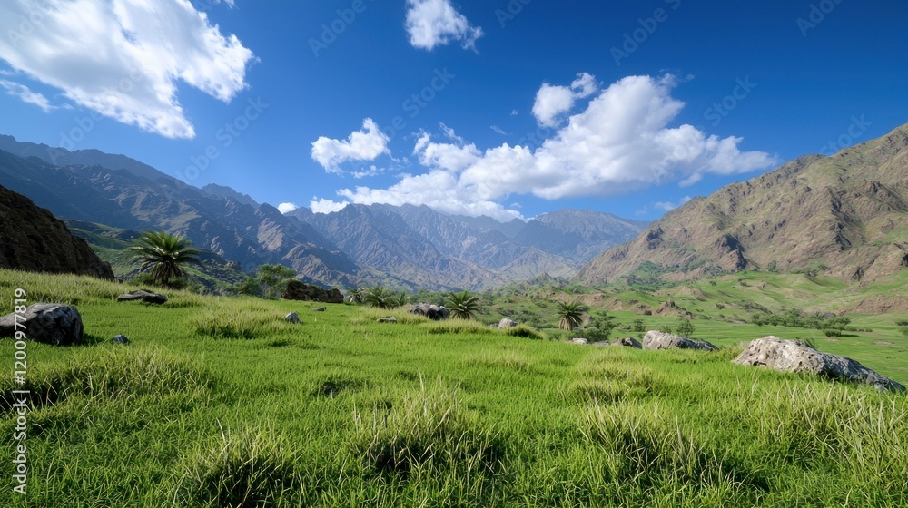 Fototapeta premium Serene Mountain Valley Landscape