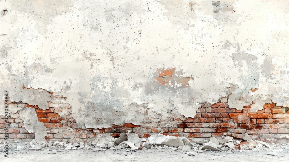 Damaged brick wall texture, urban decay, background design Damaged brick wall texture, urban decay, background design